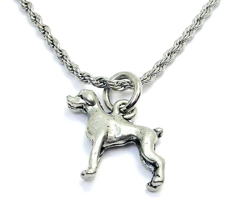 engagement necklaces for women -Dog Boxer Single Charm Necklace