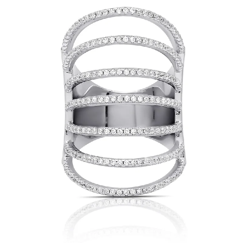 fashion rings for women -Samantha Stone Sterling Silver Cubic Zirconia Multi Strand Ring