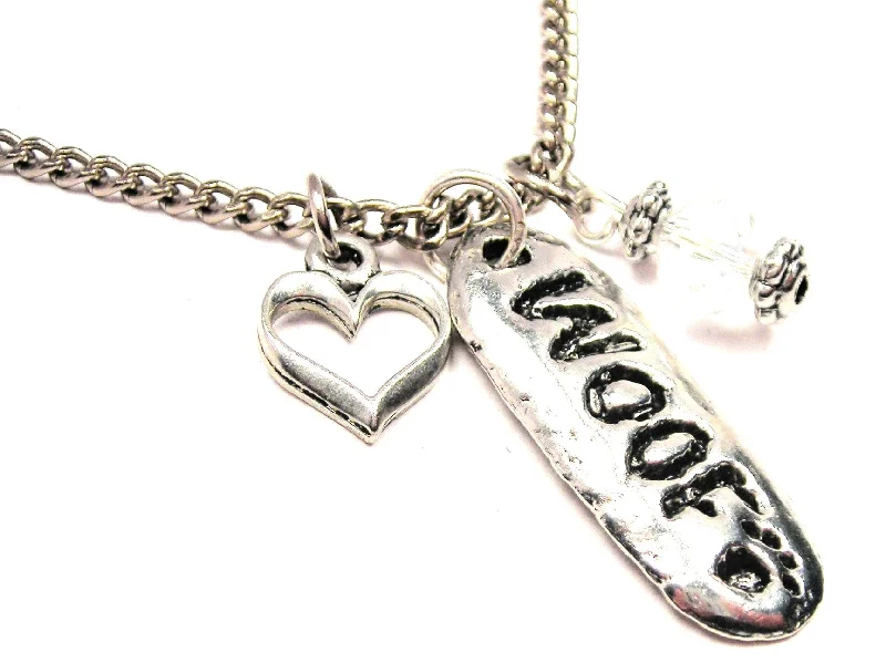 anniversary necklaces for women -Woof Necklace with Small Heart