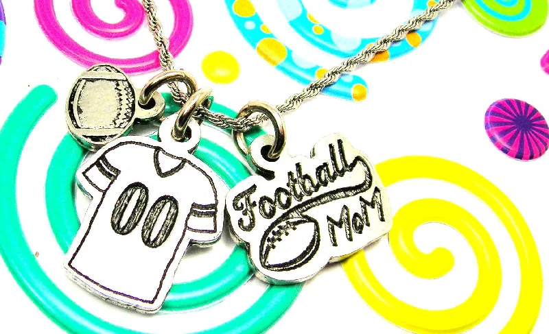 men's style necklaces for women -Football Mom Necklace With Custom Jersey Number