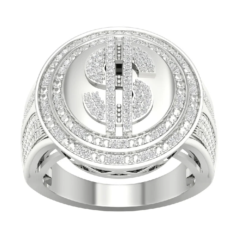 fashion engagement rings -IGI Certified 1/3ct TDW Diamond Men's Ring in 10k Gold by De Couer