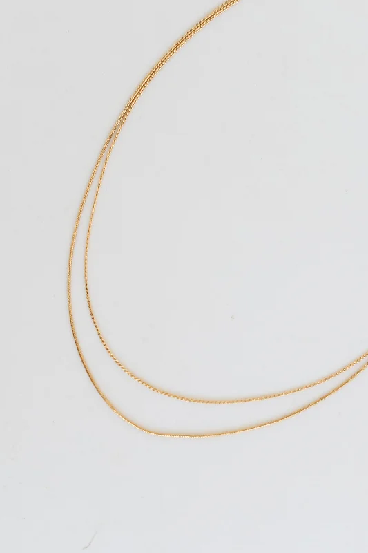 diamond necklaces for women -FINAL SALE - Brianna Gold Layered Chain Necklace