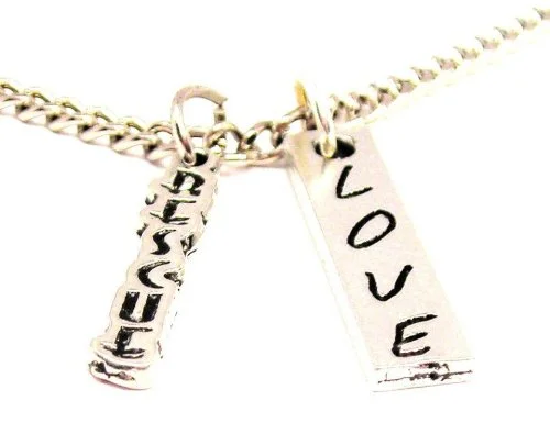 personalized zodiac necklaces -Rescue Letters Going Down Love Stick Necklace