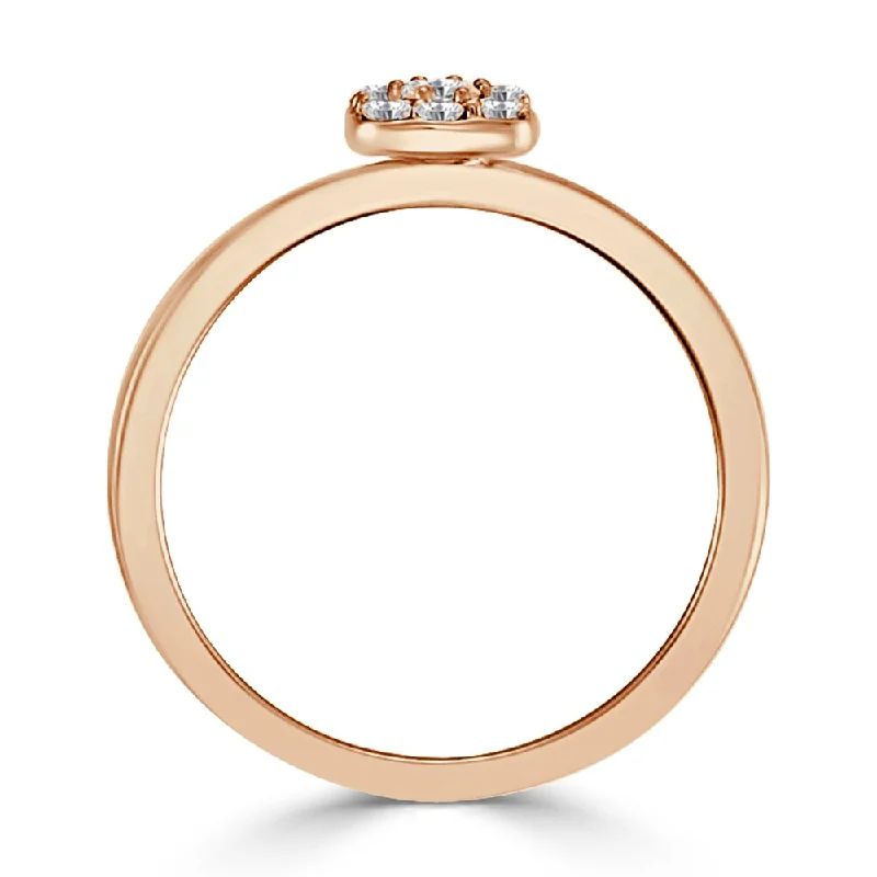 luxury rose gold rings -10K Gold 1/4ct TDW Petite Diamond Cluster Halo Stackable Ring By Auriya