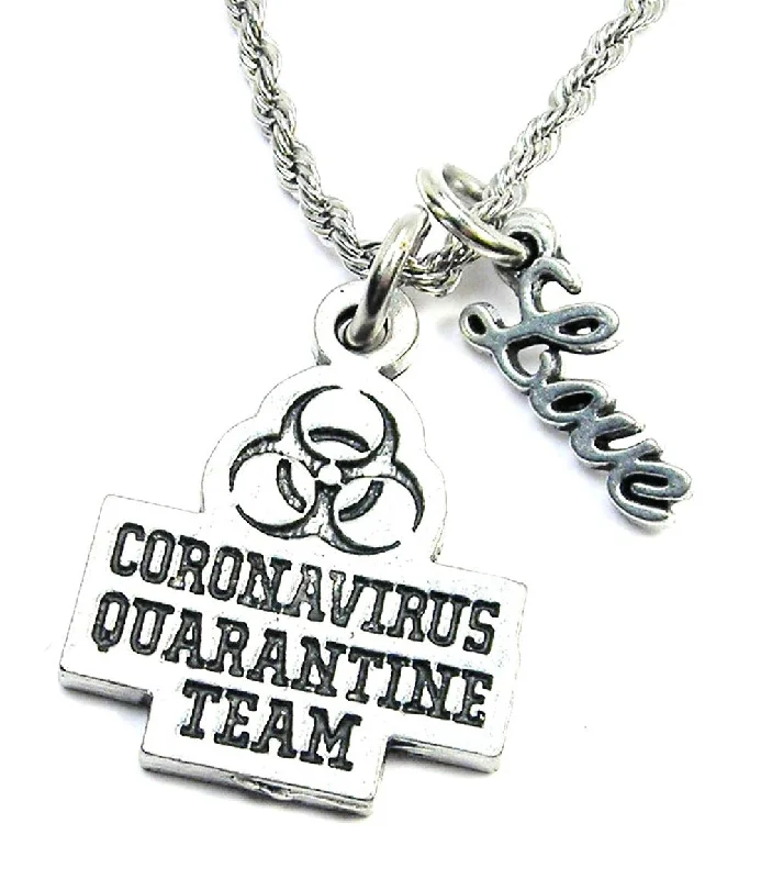 layered necklaces for women -Corona Virus Quarantine Team 20" Rope Necklace With Love