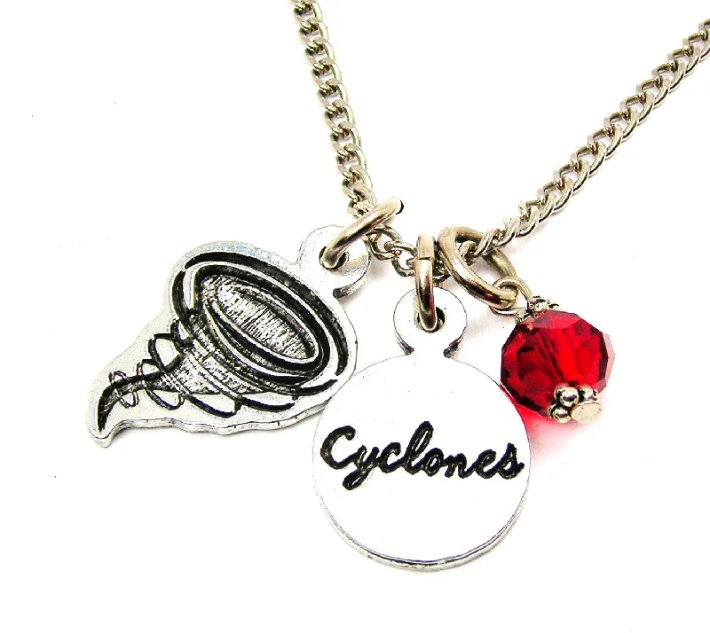 birthstone necklaces for women -Cyclone With Cyclones Circle Necklace