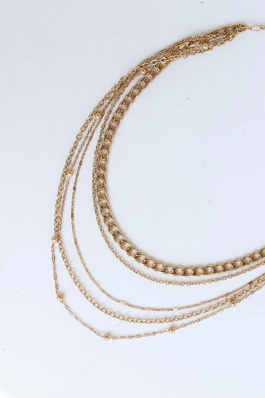 silver chain necklaces for women -FINAL SALE - Ashley Gold Chain Layered Necklace