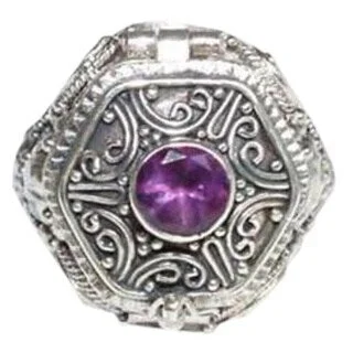 vintage solitaire diamond rings -'Secret Flame' Amethyst Solitaire Ring (Indonesia)