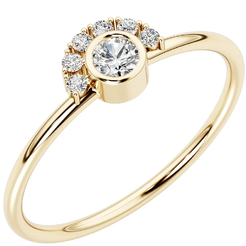 adjustable gold rings for women -14k Gold Plated Sterling Silver Lab Diamond 1/6 ct Stacking Ring Band